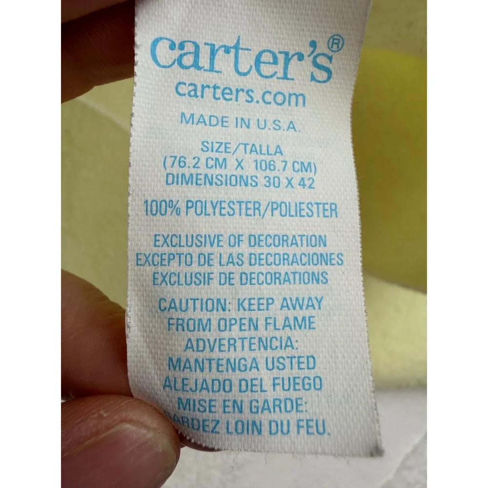 Carters John Lennon Real Love Baby Blanket Giraffe Elephant pale yellow Fleece